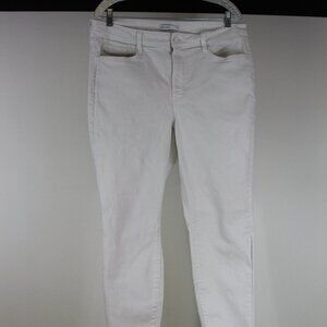 Nine West Summer White Skinny Jeans Size 16 High Rise Stretch Denim 27” Ankle